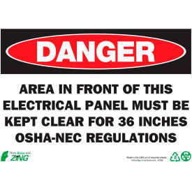 Zing Eco Safety Sign Danger Electrical Panel 14