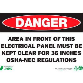 Zing Eco Safety Sign Danger Electrical Panel 14