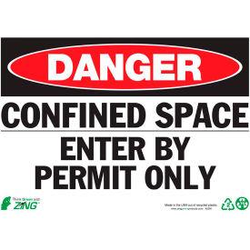 Zing Eco Safety Sign Danger Confined Space Enter 14