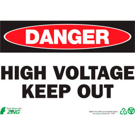 Zing Eco Safety Sign Danger High Voltage Keep Out 14