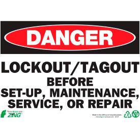 Zing Eco Safety Sign Danger Lockout/Tagout Before Set Up... 14