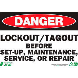 Zing Eco Safety Sign Danger Lockout/Tagout Before Set Up... 14