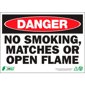 Zing Eco Safety Sign Danger No Smoking Matches Or Open Flame 14