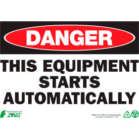 Zing Eco Safety Sign Danger Equipment Starts Automatically 14