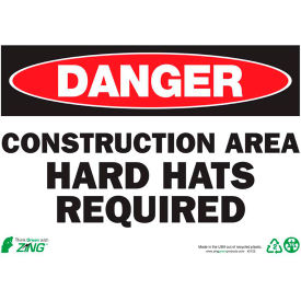 Zing Eco Safety Sign Danger Construction Area Hard Hats Required 14