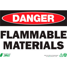 Zing Eco Safety Sign Danger Flammable Materials 14