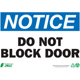 Zing Eco Safety Sign Notice Do Not Block Door 14