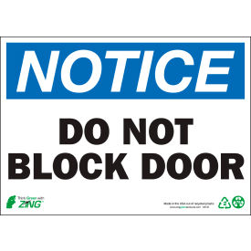 Zing Eco Safety Sign Notice Do Not Block Door 14