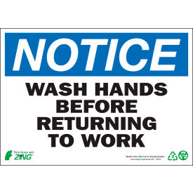 Zing Eco Safety Sign Notice Wash Hands Before... 14