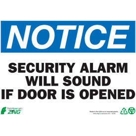 Zing Eco Safety Sign Notice Security Alarm Will Sound If Door Is... 14
