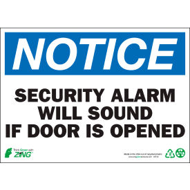 Zing Eco Safety Sign Notice Security Alarm Will Sound If Door Is... 14