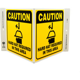 Zing Eco Safety V Sign Caution Hard Hat Required In This Area 12