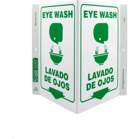 Zing Eco Safety V Sign Eye Wash Bilingual 10-5/8