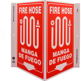 Zing Eco Safety V Sign Fire Hose Bilingual 10-5/8