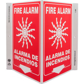 Zing Eco Safety V Sign Fire Alarm Bilingual 10-5/8