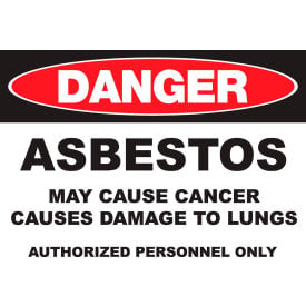 Zing Eco GHS Sign Danger Asbestos 14