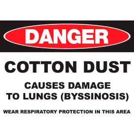 Zing Eco GHS Sign Danger Cotton Dust 14