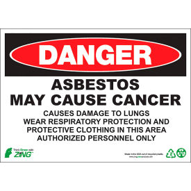 Zing Eco GHS Sign Danger Asbestos May Cause Cancer 14