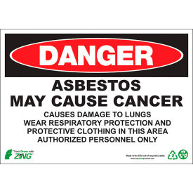 Zing Eco GHS Sign Danger Asbestos May Cause Cancer 14
