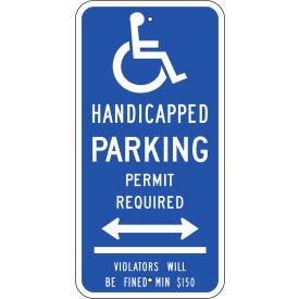 Zing Eco Parking Sign Handicapped Parking Permit Required w/Arrow Connecticut 12