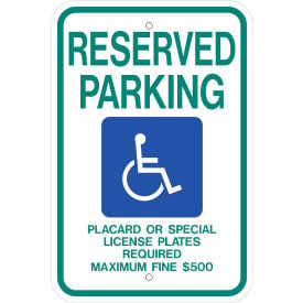 Zing Eco Parking Sign Handicapped Reserved Parking Placard Hawaii 12