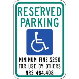 Zing Eco Parking Sign Handicapped Reserved Parking Nevada 12