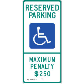 Zing Eco Parking Sign Handicapped Reserved Parking N. Carolina 12