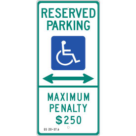 Zing Eco Parking Sign Handicapped Reserved Parking... N. Carolina 12