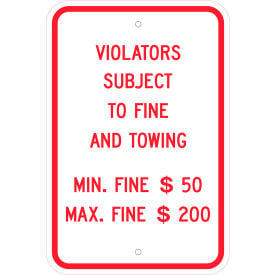 Zing Eco Parking Sign Handicapped Parking Fine Pennsylvania 12