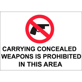 Zing Concealed Carry Sign Concealed Weapons Prohibited 14