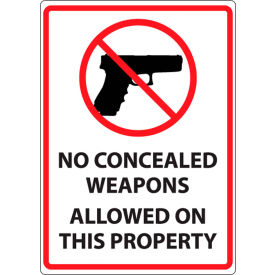 Zing Concealed Carry Sign No Concealed Weapons Allowed 10
