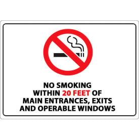 Zing No Smoking Sign 20 Feet 14