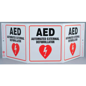 Zing Eco Safety Tri View Sign AED 20
