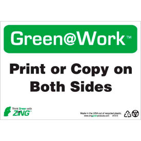 Zing Green at Work Sign Print or Copy on Both Sides 10