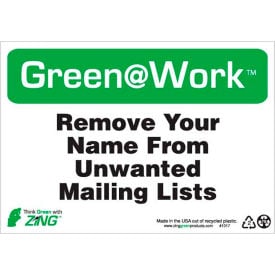 Zing Green at Work Sign Remove Your Name From Unwanted Mailing Lists 10