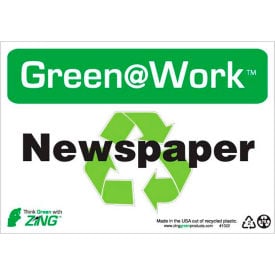 Zing Green at Work Sign Newspaper with Recycle Symbol 10