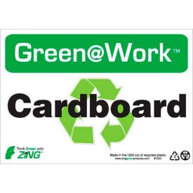 Zing Green at Work Sign Cardboard with Recycle Symbol 10