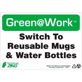 Zing Green at Work Sign Switch To Reusable Mugs & Water Bottles 10