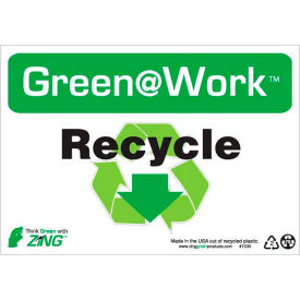 Zing Green at Work Sign Recycle with Recycle Symbol & Down Arrow 10