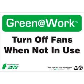 Zing Green at Work Sign Turn Off Fans When Not In Use 10