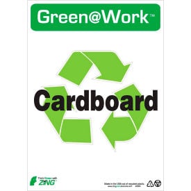 Zing Green at Work Sign Cardboard with Recycle Symbol 10