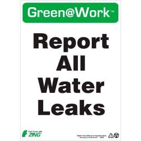 Zing Green at Work Sign Report All Water Leaks 10