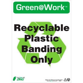 Zing Green at Work Sign Recyclable Plastic Banding Only 10