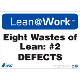 Zing Lean at Work Sign Eight Wastes Defects 14