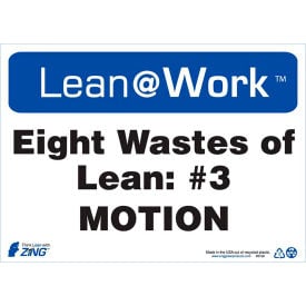 Zing Lean at Work Sign Eight Wastes Motion 14
