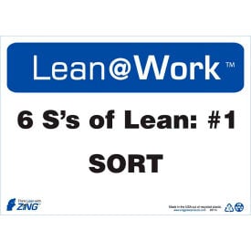 Zing Lean at Work Sign Six Ss Lean Sort 14