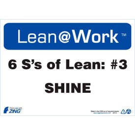 Zing Lean at Work Sign Six Ss Lean Shine 14