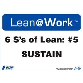 Zing Lean at Work Sign Six Ss Lean Sustain 14