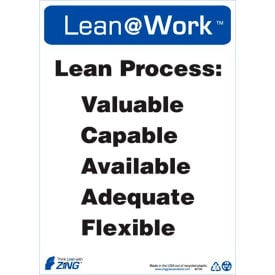 Zing Lean at Work Sign Lean Process 10