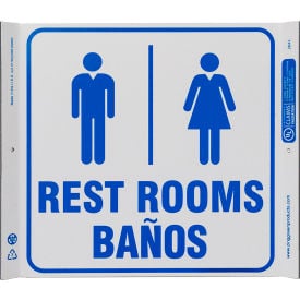 Zing Eco Corner Sign Rest Rooms/Banos 10